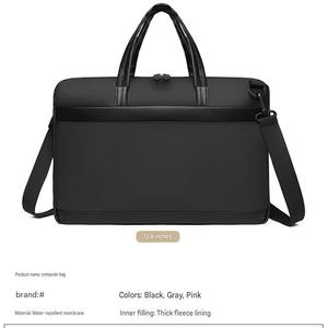 Sac pour ordinateur portable de grande capacité, design minimaliste et élégant, doublure en polaire épaisse pour une protection antichoc, conception avec poche arrière pour trolley - Product Image 5