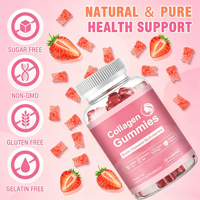 Gummies de collagène sans sucre avec biotine, algues marines, multivitamines, saveur fraise, complément alimentaire pour les cheveux, les ongles et la peau
