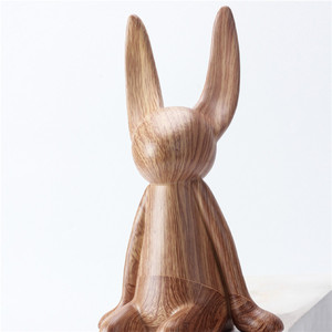 Bricolage <span class=keywords><strong>pour</strong></span> articles cadeaux Décoration intérieure contemporaine Ornements Grain de bois <span class=keywords><strong>Lapin</strong></span> assis Résine Décoration Artisanat - Product Image 6