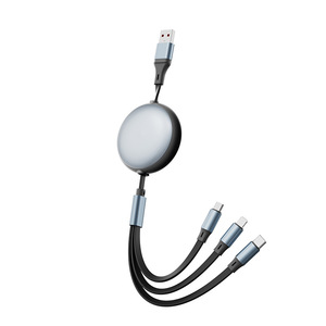 <span class=keywords><strong>Cable</strong></span> de <span class=keywords><strong>Carga</strong></span> Retráctil 3 en 1 de 100W con <span class=keywords><strong>Carga</strong></span> Súper Rápida, Blindado con Cobre Puro TPE para Teléfonos Móviles Android, <span class=keywords><strong>Cable</strong></span> de Datos de 6A - Product Image 1