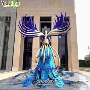 YOUFINE Jardín al aire libre Moderno Espejo grande Abstracto <span class=keywords><strong>Acero</strong></span> inoxidable Fénix Estatua Escultura - Product Image 6