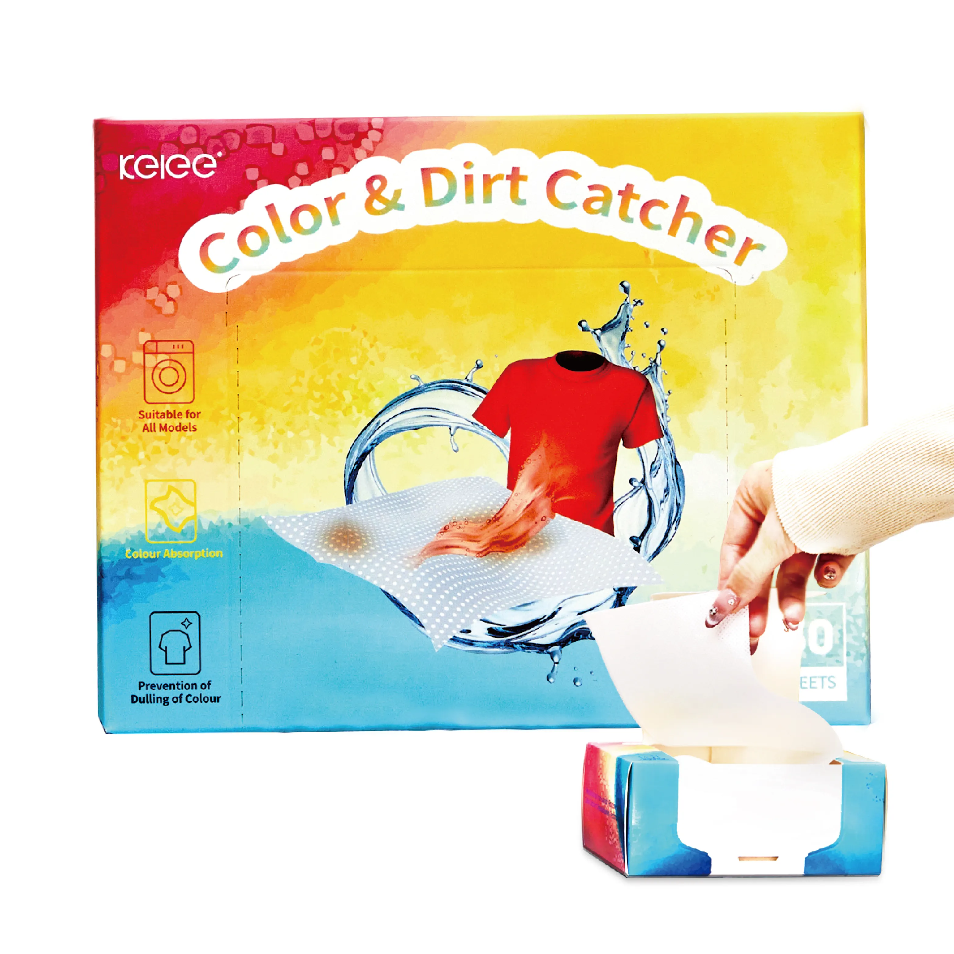 Werkspreis Stoff Farbgreifer Farbfänger Reinigung Wäsche absorbierende Farbe Farbschmutz-Sammler Blech Farbfänger