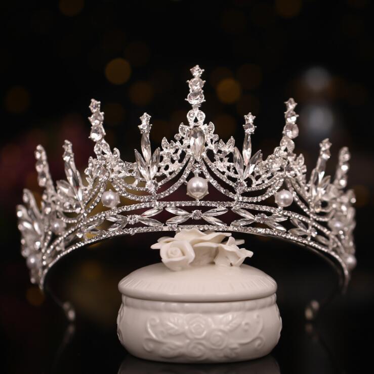 gold Color Crystal Rhinestone Crown and Tiara Wedding Hair Accessories Bridal Tiaras Hair Crown Wedding Headpiece Women Diadem