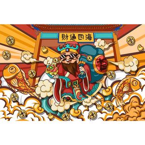 Papier peint <span class=keywords><strong>mural</strong></span> de style chinois tendance nationale pour restaurant de fondue, papier peint rétro pour mur de fond, peinture décorative - Product Image 5