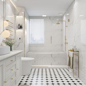 Azulejos Rústicos Baratos Verificados de Mármol Negro, Azulejos de Porcelana Cerámica Totalmente Esmaltados para Piso de 400x800 mm, Azulejos Esmaltados Pulidos - Product Image 2