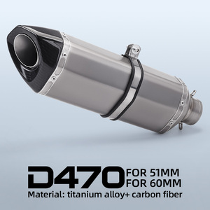 Silencieux d'échappement en alliage de titane et fibre de carbone 51MM/60MM pour GSX8S, CB400F, MT03, DUKE1290, NSS750, XSR15 MT09 RS457 <span class=keywords><strong>RS660</strong></span> - Product Image 2