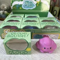 Balle anti-stress en forme de nuage à blocs de construction faite à la main, à remontée lente, jouet sensoriel à presser
