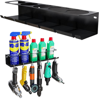 Support mural flottant pour outils pneumatiques et aérosols – Organisateur de bouteilles et de bombes aérosols en fer pour garage et salle de bain