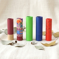 Boîte d'emballage en papier recyclé à prix compétitif, boîte cylindrique en carton rigide avec fenêtre transparente