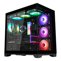 Boîtier d'ordinateur ATX personnalisé AntarcChill Black Panoramic Edition Sea View en aluminium et verre trempé pour gamer, vue sur la mer