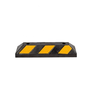 Wesure S3110 3-<b>Stripe</b> Glass Bead Rubber Wheel Stopper 550x150x100mm Durable Easy Installation 3 ft Curb Length Parking Safety - Product Image 2