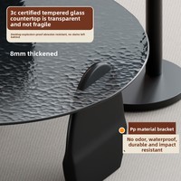 Table à thé multifonctionnelle en verre trempé à effet d'ondulation italienne, combinaison de meubles de salon, mobilier de salon haut de gamme, luxe léger, moderne