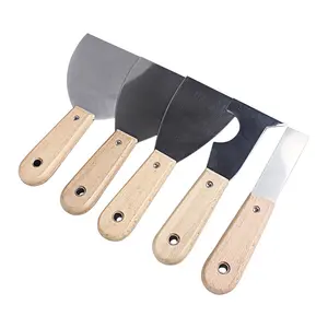 5 Pack mango de madera pintura cuchillo de masilla 5 en 1 multifunción raspador de pintura puede abridor