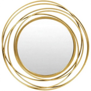 Sleek Geometric Metal-Framed Wall <b>Mirror</b> for Modern Living Room or Office Decor by Axiom Home <b>Accents</b> Metal Design - Product Image 1
