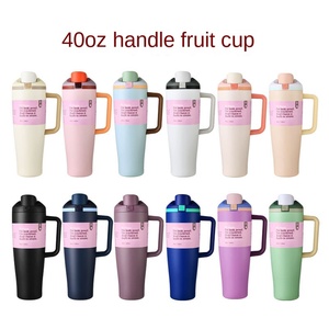 Termo de Acero Inoxidable 304 de Diseño Americano, Gran Capacidad de 40 oz, con Asa, para Hielo, Portátil para Auto, con Pajita - Product Image 2