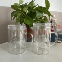 Théière en verre borosilicate soufflée à la main de 350 ml et 450 ml avec infuseur et filtre à pression pour la cérémonie du thé à la maison ou au bureau