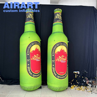 Nouvelle bouteille de bière gonflable de logo d'impression de taille personnalisée, ballon gonflable de modèle de verre de bière