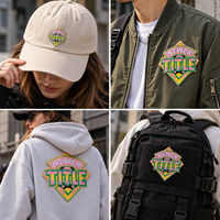 Badge nominatif personnalisé en feutre non tissé écologique, brodé avec logo, à coudre, grande bordure, pour vêtements et uniformes.