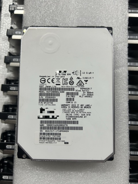 Used HGST 8TB Enterprise Server HDD 12Gb/s 7200RPM 3.5" Internal Hard Drive HUH728080AL5200