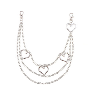 โซ่คาดเอวรูปหัวใจหลายชั้น โลหะผสมสังกะสี สไตล์ฮิปฮอป สำหรับผู้ชายและผู้หญิง สวมใส่ได้ทุกวัน เครื่องประดับแฟชั่น - Product Image 5