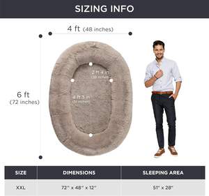 Memory Foam umano cane letto di calmante gigante umano cane letto per adulti persone si adatta a voi e famiglie di animali con tasca portaoggetti - Product Image 5