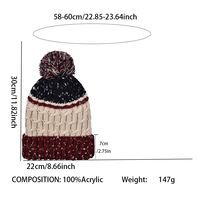 Bonnet tricoté chaud et épais à blocs de couleur, style coréen, doublé polaire, couvrant les oreilles, avec logo personnalisé, pour l'automne/hiver