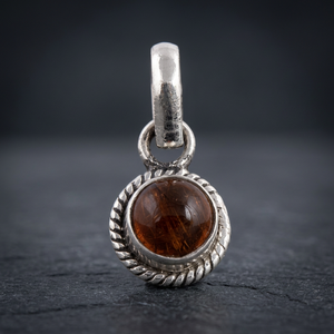 Art Palace New Silver Fine Pendants & Charms Rutilated Quartz Pendant in Attractive Silver Color - Product Image 1