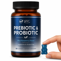 Gummies Probiotiques et Prébiotiques SYC BIO Confort Doux 50 Unités Framboise Bleue Vente en Gros Fournisseur B2B Marque Privée OEM ODM Usine