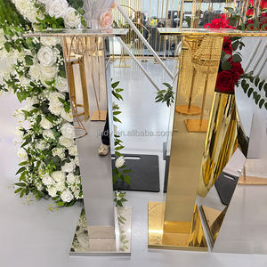 Décoration de fête de mariage, <span class=keywords><strong>colonne</strong></span> en métal élégante en acier inoxydable, or <span class=keywords><strong>brillant</strong></span>, argent, centre de table - Product Image 3