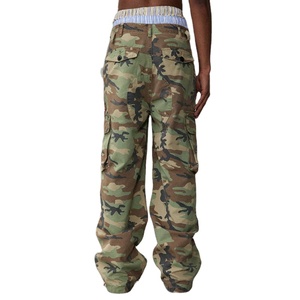 Custom uomo Streetwear cotone cotone cotone traspirante a gamba dritta <span class=keywords><strong>pantaloni</strong></span> Cargo oversize - Product Image 2