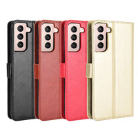 Étui de téléphone portable en cuir à rabat Crazy Horse pour Samsung Galaxy S25 S24 FE S22 Plus A16 A06 A17 A07