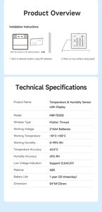 Sensore di Temperatura e Umidità Matter Over Thread, Termometro e Igrometro Digitale Wireless per Casa Intelligente, Controllo Climatico e Automazione - Product Image 5