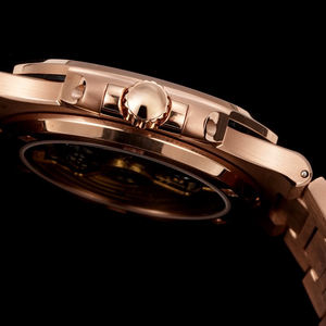 Reloj Mecánico de Lujo en Tono Platino con Diamantes Personalizados en Relieve Horizontal, Ideal para Personas Importantes, Regalo de Aniversario - Product Image 4