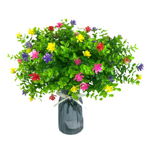 Arreglo Floral Artificial de Eucalipto y Camelia, 30 cm de Alto, Simulación de Plástico, Decoración para el Hogar, Accesorios para Bodas - Product Image 5