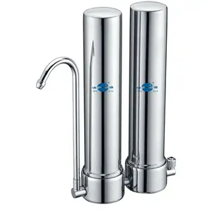 QING YUAN QY2-10F Double stages ceramic water filter stainless steel counter top water filter