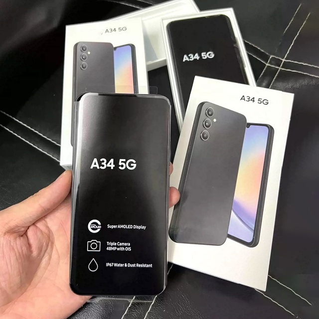 Original Global EU Version Used Phone for Am Sung A34 5G 128GB Smartphone Dual SIM Unlocked Android Cellphone A33 A35