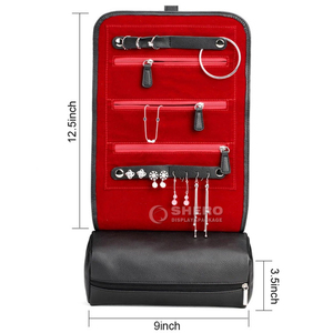 High Quality PU Leather <b>Travel</b> Jewelry Packing Organizer Bag Roll <b>Jewellery</b> <b>Pouch</b> for Women - Product Image 2