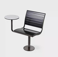 Chaise pivotante intégrée minimaliste avec table ronde, cour, patio, parc, café, salon de thé, centre commercial, mobilier commercial