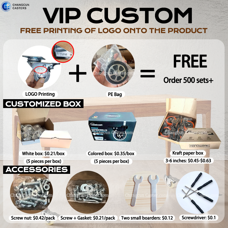 Free Sample Manufacturer PU Cart Rubber Wheel Container Industrial Caster Wheels Rueda Giratoria Trolley Wheels