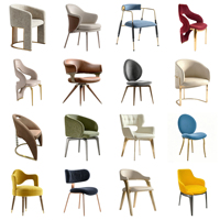 Fauteuil de salle à manger moderne en cuir souple rembourré avec base en acier inoxydable pour villa et hôtel, mobilier de restaurant de luxe