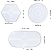 Moldes de silicona hexagonales ovalados DIY para repostería, yeso, hormigón, cemento, posavasos, resina epoxi, en bolsa OPP, aptos para lavavajillas