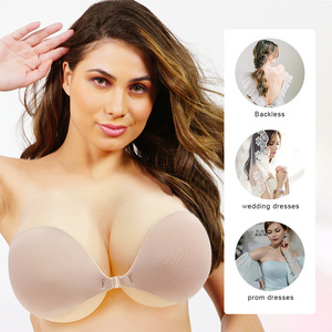 Soutien-gorge adhésif OEM pour femme, couleur chair/bronze, sans bretelles, push-up, invisible, réutilisable, pour mariage - Product Image 1