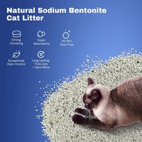 Litière pour chat écologique 100% naturelle en bentonite, en vrac, marque privée, sable d'argile sphérique, agglomération rapide