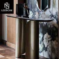 Petite table de console en marbre de luxe moderne sur mesure de haute qualité pour couloir