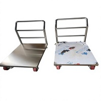 Chariot utilitaire en acier inoxydable sur mesure, robuste, à plateau épaissi, pour la logistique, en stock à Shanghai