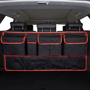 Car <b>Seat</b> Back <b>Storage</b> Bag Oxford Cloth Black Waterproof With Handle For Trunk Organizer SUV Car Mesh Pocket - Product Image 3