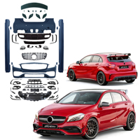 Nouveau pour W176 Classe A 2012-2017 : Kit de pare-chocs à clipser A45S AMG avec clips - Spoiler avant/arrière