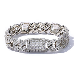 Chaîne cubaine en moissanite ovale fendue style hip-hop urbain, sertie de griffes, en argent S925 plaqué or lourd, effet glacé, pour fournisseurs B2B et ODM - Product Image 6
