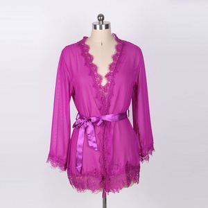 Robe de nuit sexy transparente 2 pièces pour femme grande taille vêtements de nuit pour femme avec culotte - Product Image 5