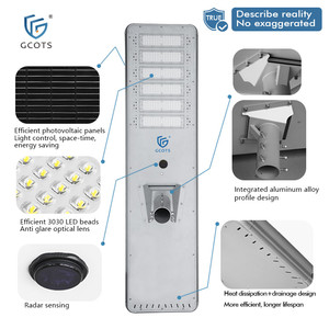 ไฟถนนโซลาร์เซลล์ LED ความสว่างสูง กันน้ำ IP65 แบบออลอินวัน 6000k บำรุงรักษาง่าย รับประกัน 3 ปี ป้องกันสนิม - Product Image 3